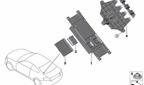 Caja de comunicación telemática OEM 84109342080 para BMW F20, F21, F22, F23 y MINI F54, F55, F56, F57, F60. Original BMW y MINI.