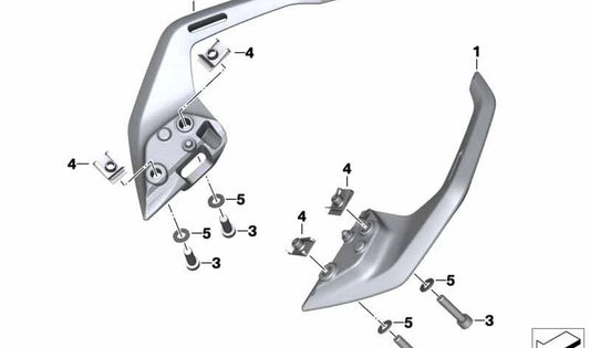 Esidero esquerdo OEM 46541542581 para BMW Motorrad G 310 R. Original BMW Motorrad.