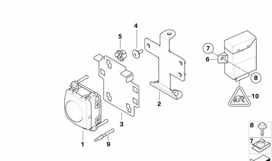 Soporte sensor ACC OEM 66316789935 para BMW E92, E93. Original BMW.