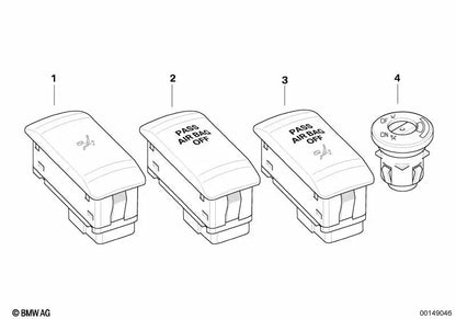Indicador de airbag-off para BMW 5 E60 Series, E61 Series 6 E63, E64 (OEM 61316920828). BMW original.