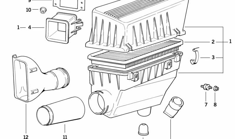 OEM air admission silencer 13711247465 for BMW E36 (316g, 316i, CE) and Z3 (all models with M43 motor). Original BMW.