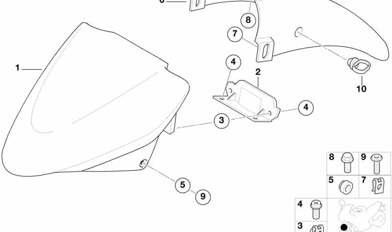 Tornillo de cabeza cilíndrica M6x55 OEM 46617654522 para motos BMW R850 R, R1150 R, R1150 Rockster. Original BMW Motorrad.