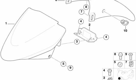 Parafuso da cabeça cilíndrico M6x55 OEM 46617654522 Para motocicletas BMW R850 R, R1150 R, R1150 Rockster. BMW Motorrad original.