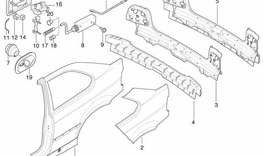 Palanca emergencia apertura maletero OEM 51258191116 para BMW E36 {316g, 316i, 318tds}. Permite abrir el maletero manualmente. Original BMW.