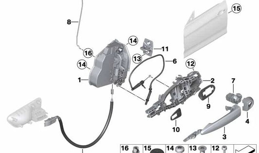 OEM 51217291410 DIREITA DA PORTA DIREITA DATA DA PORTA PARA BMW F34 e F34N. Substituição original da BMW.