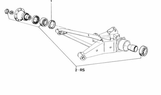 Arandela de ajuste trasera OEM 33411105024 para BMW E12, E23, E24, E28. Original BMW.