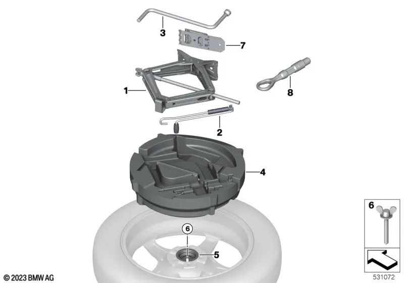 CACO DE CAT PARA BMW F40, SÉRIE 2 F44, F45, F46, SÉRIE 3 G20, G80, SÉRIE 4 G82, SÉRIE 5 G60, SÉRIE 7 G70, X1 F48, X2 F39, X3 G01, F97, X4 G02, X5 G05, X6 G06, X7 G07, XM G09, Mini F54 (OEM 71126886420). BMW original