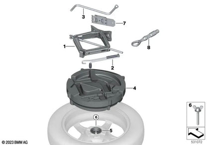CACO DE CAT PARA BMW F40, SÉRIE 2 F44, F45, F46, SÉRIE 3 G20, G80, SÉRIE 4 G82, SÉRIE 5 G60, SÉRIE 7 G70, X1 F48, X2 F39, X3 G01, F97, X4 G02, X5 G05, X6 G06, X7 G07, XM G09, Mini F54 (OEM 71126886420). BMW original