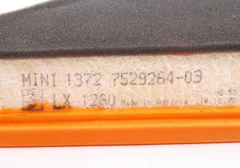 Filtro de aire OEM 13727529264 para MINI R50, R52 {Cooper, One 1.6i con cambio manual y automático}. Original MINI.