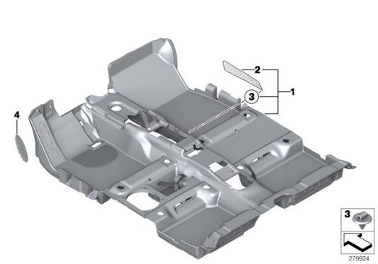 Revestimiento de suelo OEM 51479812851 para MINI Countryman R60, Paceman R61. Original MINI.