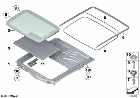 Schwebehimmel for BMW 7 Series F01, F02, F04 (OEM 54107209206). Genuine BMW.