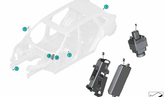 Módulo central cámaras 360º Surround View OEM 66539461605 para BMW G11, G12, G30, G31, G32, G38, F90, G01, G02, G05, G06, G07, G08, G09, I20, I21, I15, I16. Original BMW.