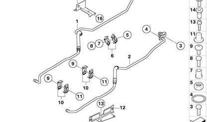 Tubería de refrigeración de aceite de transmisión OEM 17227560981 para BMW E60, E61. Original BMW.