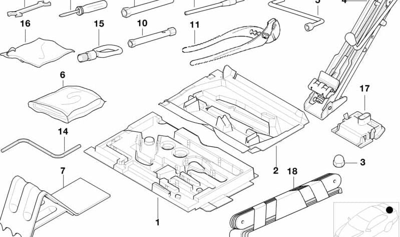 Gato hidráulico de acero OEM 71121093476 para BMW E30, E31, E32, E34, E36, E38, E39, E46, E52, E53. Original BMW.