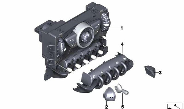 Mando control aire acondicionado OEM 64119812028 para MINI R60 y R61 {Cooper, Cooper ALL4, Cooper D} {Todos los modelos compatibles}. Original MINI.