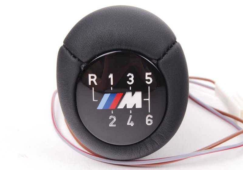 Illuminated leather shift knob for BMW Z4 E85, E86 (OEM 25117836906). Original BMW