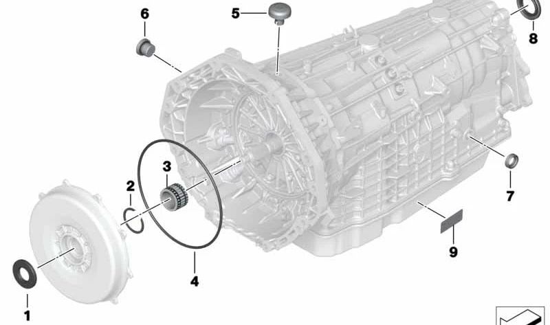 Retén de eje OEM 24127599206 para BMW E72. Original BMW.