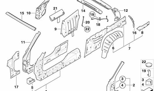 Tubo di scarico posteriore per BMW E64, E64N (OEM 51717056129). BMW originale.
