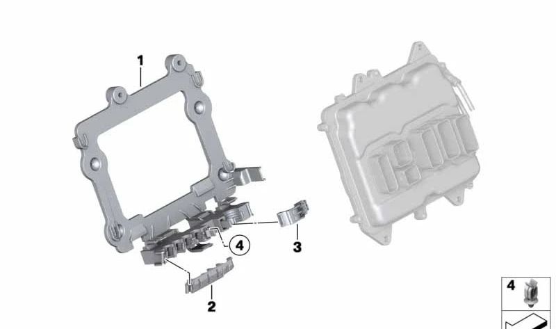 Soporte para alivio de tensión de cables OEM 12527843902 para BMW F10 M5, F06 M6, F12 M6, F13 M6. Compatible con modelos con motor S63T y cambio manual. Original BMW.