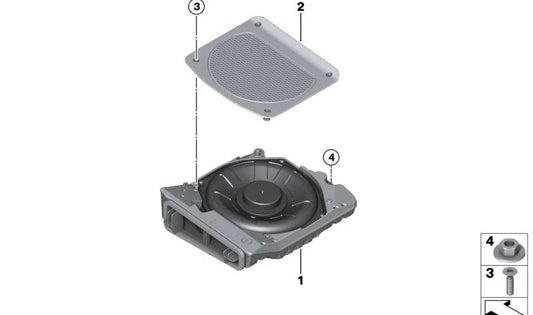 Embellient central du subwoofer pour BMW G42, G87, G22N, G23, G82 (OEM 65132622898). BMW d'origine