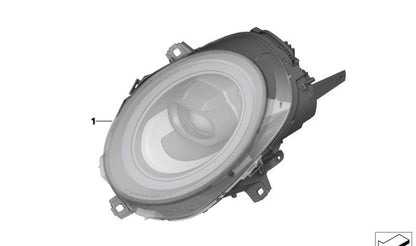 Faro delantero derecho LED AHL OEM 63118737598 para MINI F54, F55, F56, F57. Original MINI.