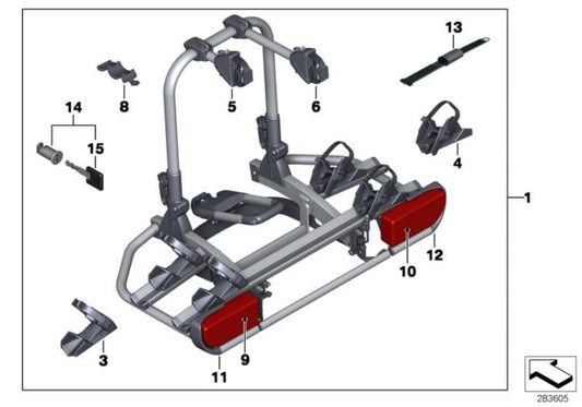 Distanciador corto para soporte trasero de bicicleta OEM 82712220394 para BMW E81, F20, F30, X1, X3 y MINI F56, F55... y más. Original BMW y MINI.