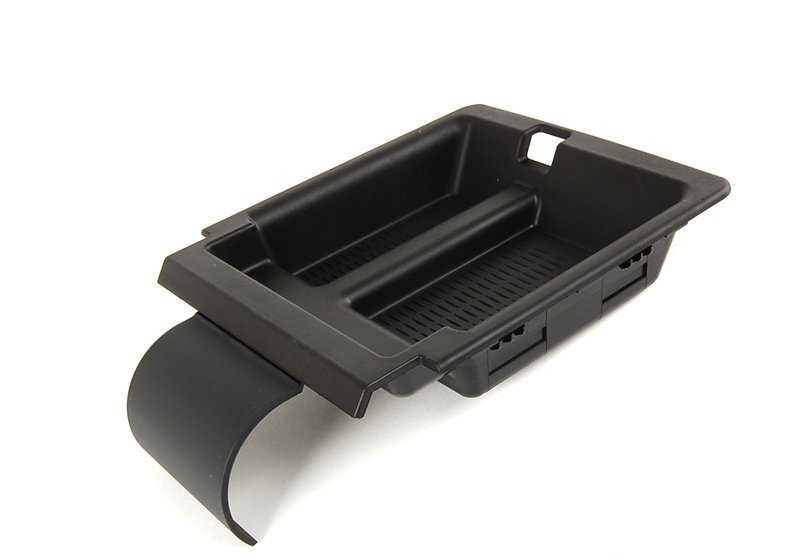 Soporte posavasos negro OEM 51168228810 para BMW E46. Pieza original BMW para consola central/ reposabrazos.