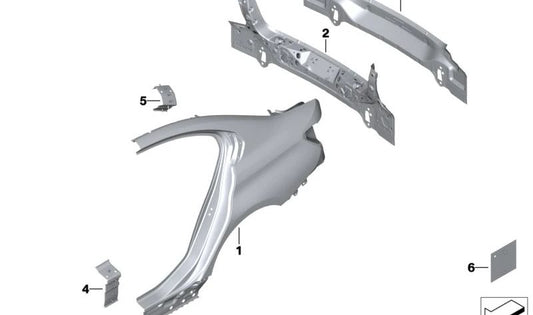 Refuerzo izquierdo del umbral (Verstärkungsblech) OEM 41007493283 para BMW Serie 3 G20, G21. Compatible con modelos 316d, 318d. Pieza original BMW.