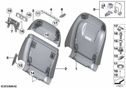 Luz LED Asiento de Confort para BMW Serie 5 G30, G30N, G31, G31N, G38, Serie 6 G32, G32N, X5 F15, X6 F16 (OEM 52109290477). Original BMW.