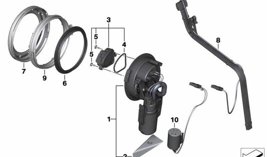 Bomba de combustible trasera OEM 16148547989 para motos BMW R nineT, R 1200 R... y más. Original BMW Motorrad.