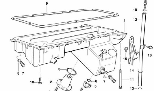 Cárter de aceite OEM 11131404656 para BMW E36 M3 (BF91, BF92, BF99). Compatible con motores S50 y cambio manual. Original BMW.