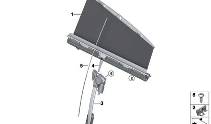 Persiana parasol puerta trasera derecha OEM 51427288148 para BMW F06. Original BMW.