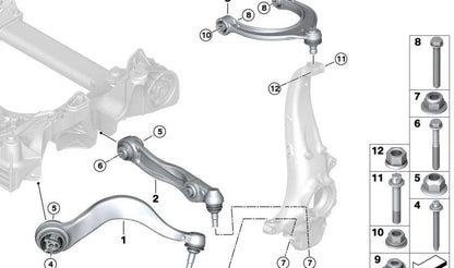 Tuerca hexagonal con brida para BMW Serie 4 G26, G26E, G26F, G26N, Serie 5 F07, F10, F11, F18, F90, G30, G31, G38, G60, G61, G68, Serie 6 F06, F12, F13, G32, Serie 7 F01, F02, F04, G11, G12, G70, Serie 8 F91, F92, F93, G14, G15, G16, i I01, I12, I15, I20,