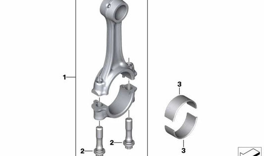 Biela articulada OEM 11247923441 para motos BMW Motorrad G 310 GS, G 310 R, G 310 RR. Original BMW Motorrad.