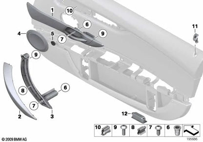 Alça de couro direita do embeletor para BMW Z4 (E89) (OEM 51417266184). BMW original.