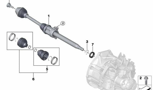 Kit de reparación fuelle interior OEM 31608618553 para MINI F55 (CooperX, OneX), F56 (CooperX), F57 (CooperX). Compatible con modelos manuales y automáticos. Original MINI.