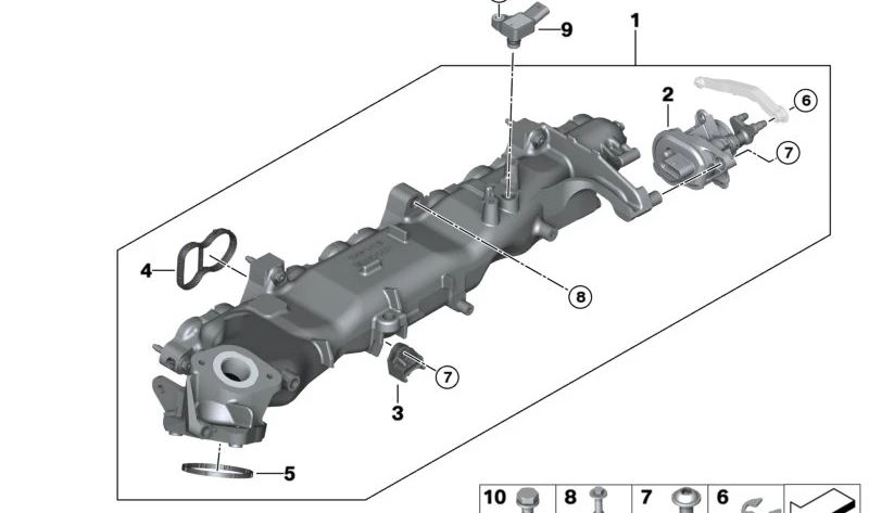 Sistema de admissão para BMW 7 G70 Series, X5 G05N, X6 G06N, X7 G07N (OEM 11619888472). BMW original.