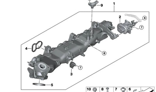 Sistema de admissão para BMW 7 G70 Series, X5 G05N, X6 G06N, X7 G07N (OEM 11619888472). BMW original.