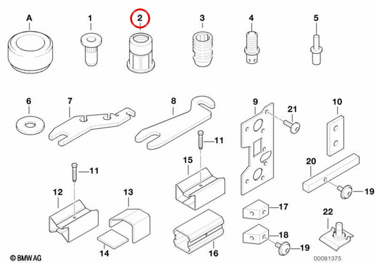 Porca de fixação OEM 41007029666 para BMW E52. BMW genuíno.