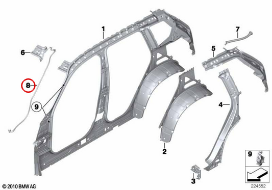 Vorderwasserabflussrohr 41007206344 für BMW F25. Original BMW.
