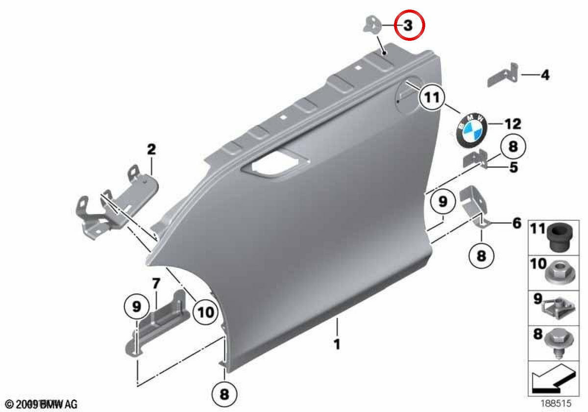 Supporto di supporto superiore OEM 41007224892 per BMW E89. BMW originale.