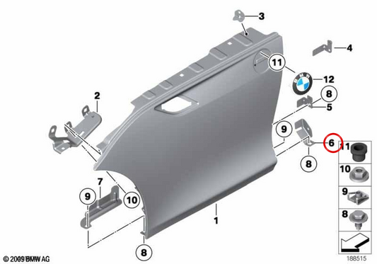 OEM 41007245671 Supporto del pannello posteriore posteriore per BMW E89. BMW originale.