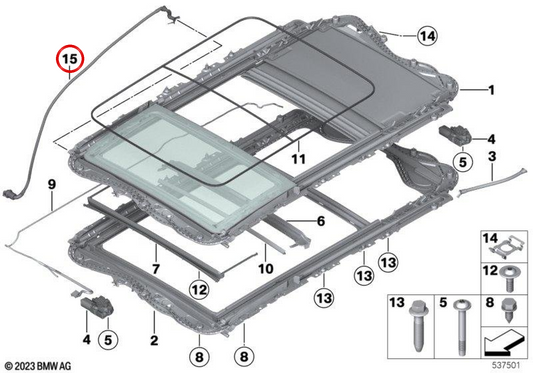 Tube de vidange avant 41007276714 pour BMW F31, F34. BMW d'origine.