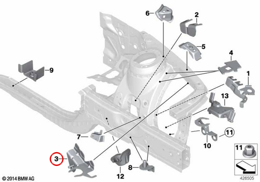 AGD Izquierdo OEM 41007284100 per BMW F20, F21, F22, F23, F87, F30, F31, F34, F35, F80, F32, F33, F36, F82, F83. BMW originale.