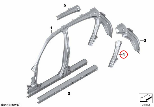 Pilar C Support OEM 41007284379 für BMW F20. Original BMW.