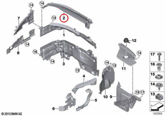 Pared de salpicadero pieza superior delantera OEM 41007290712 para MINI Clubman F54, F54 LCI y BMW F40, F44. Original MINI.