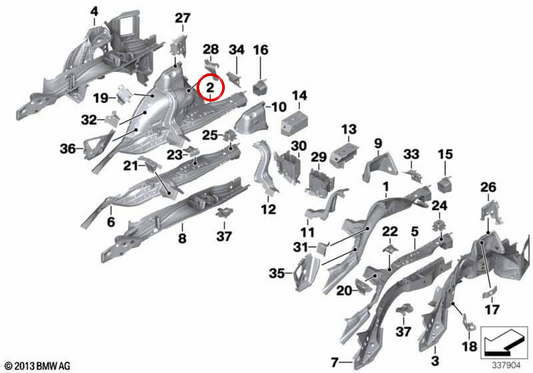 Revêtement intérieur TEEP DROIT OEM 41007297874 pour BMW F30, F31, F35, F80, F32, F36, F82. BMW d'origine.