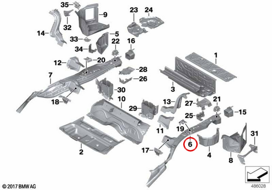 Larguero OEM in alto a sinistra 41007299549 per BMW F22, F23, F87. BMW originale.