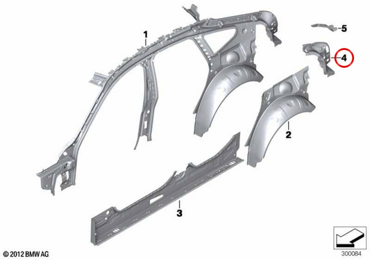 Pilar Interiordo OEM 41007333987 für BMW F34. Original BMW.