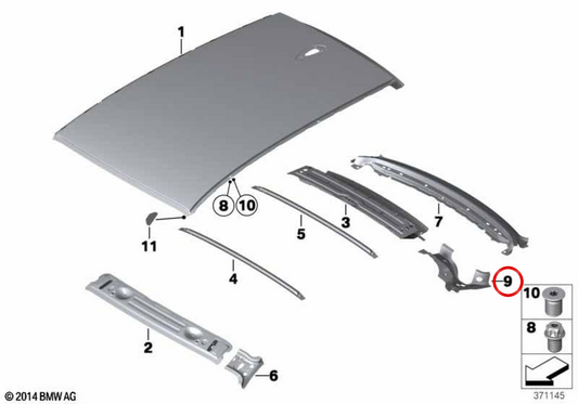 Oberrahmenverstärkung OEM 41007343104 für BMW F32, F82. Original BMW.